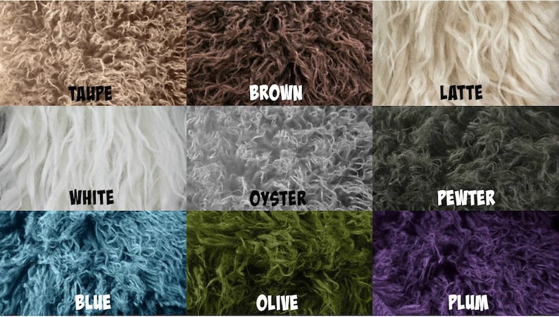 Faux Flokati Fur YOU CHOOSE the Color, Fur Blanket, Photography Prop, Faux Fur Layer, Newborn Fur, Newborn Baby Photography image 1