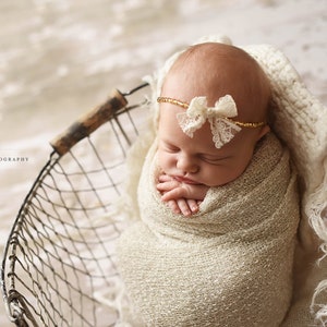 Cream Stretch Knit Wrap Newborn Baby Photography Prop