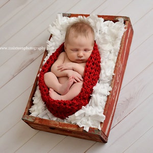 Red Baby Bowl Newborn Photography Egg Pod image 1