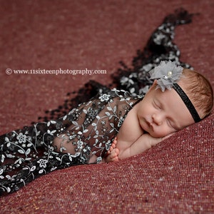 Schwarze Quasten Spitze Baby Wrap Neugeborenen Fotografie Requisite