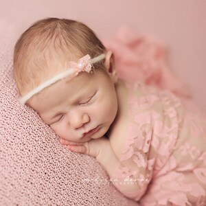 Stretch Lace Wrap Sweet Pink Newborn Photography Prop Baby Swaddle