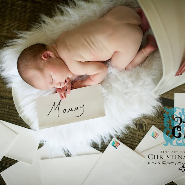 White Mongolian Faux Fur Nest Photography Prop Rug Newborn Baby Toddler 27x20