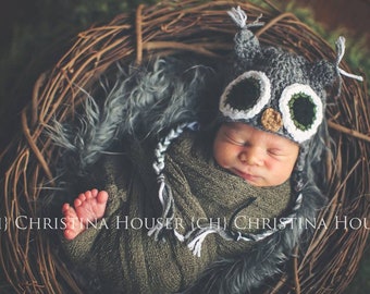 Gray Grey Mongolian Faux Fur Nest Photography Prop Rug Newborn Baby Toddler 27x20