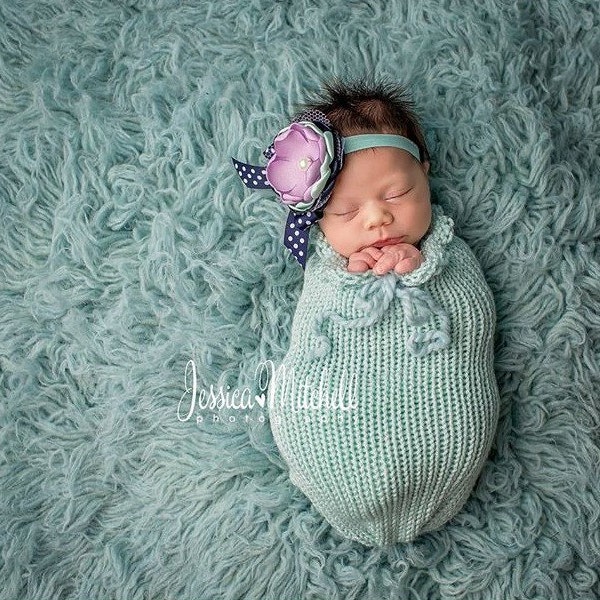 Glacier Blue Swaddle Sack Newborn Baby Photography Prop