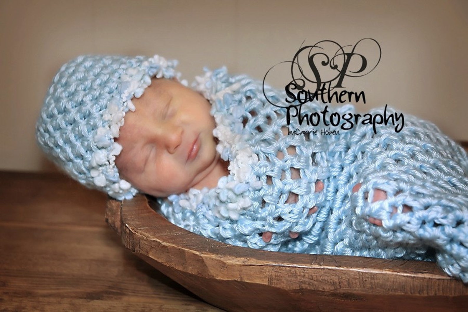 Baby Blue Newborn Cocoon and Beanie Hat Set Etsy