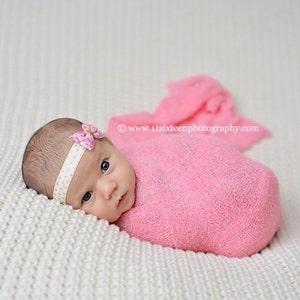 Bubblegum Pink Stretch Knit Wrap Newborn Baby Photography Prop