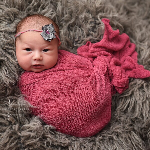 Rose Pink Stretch Knit Wrap Newborn Baby Photography