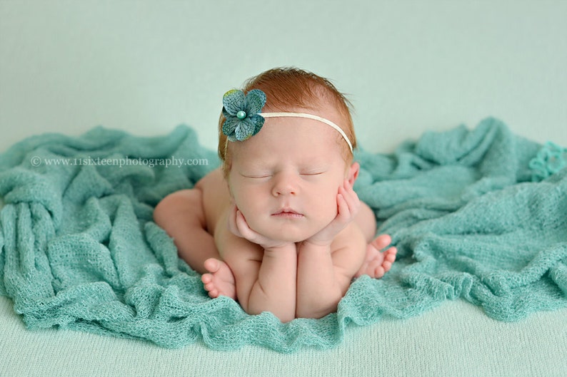 Ocean Blue Stretch Knit Baby Wraps Newborn Photography Prop Etsy