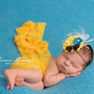 Gelbe Stretch Spitzen Wrap Neugeborene Fotografie Requisite Baby Swaddle