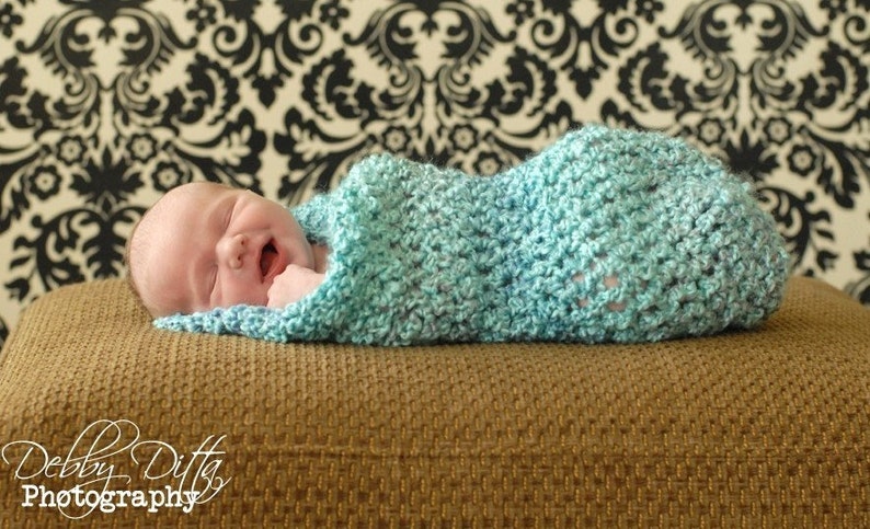 Robin Egg Blue Newborn Baby Cocoon Wrap imagen 2