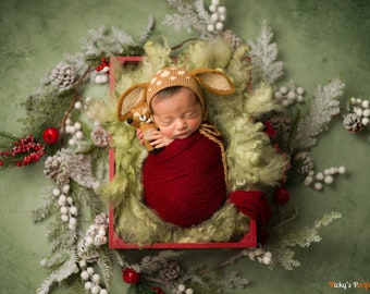 Dark Red Stretch Knit Baby Wrap Newborn Photography