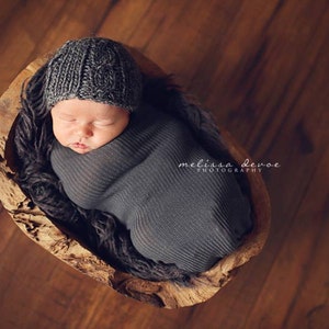 Dunkelgrauer Stoff Stretch Wrap Neugeborene Fotografie Requisite Posing Swaddle