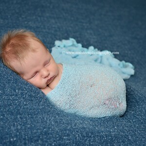 Sky Blue Stretch Knit Wrap Newborn Photography Prop