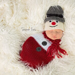 Santa Red White Swaddle Sack Newborn Baby Photography Prop