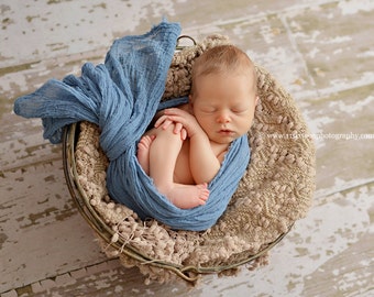 Denim Blue Cheesecloth Baby Wrap Cheese Cloth Newborn Photography Prop Layer