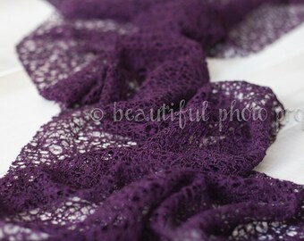 Fabric Lace Wrap Purple Newborn Photography Prop Posing Swaddle