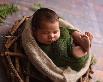 Forest Green Stretch Knit Baby Wrap Newborn Photography