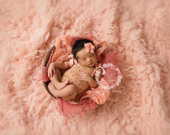 Peach Papaya Stretch Lace Wrap Newborn Baby Photography Prop