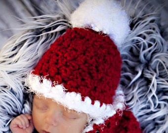 Giggling Getup Cappello di Babbo Natale per bambini con pompon, caldo