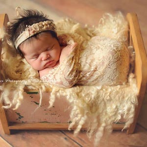 Stretch Lace Wrap Tan Beige Neugeborenen Fotografie Requisite Baby Swaddle