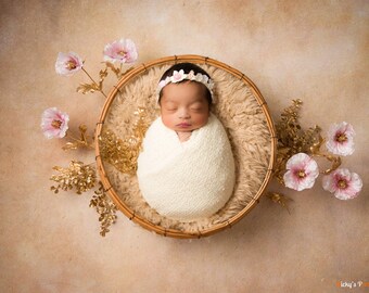 Tan Minkyak Faux Fur Photography Prop Rug Newborn Baby Toddler 27x30