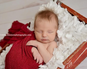 Pomegranate Red Stretch Knit Baby Wrap Newborn Photography