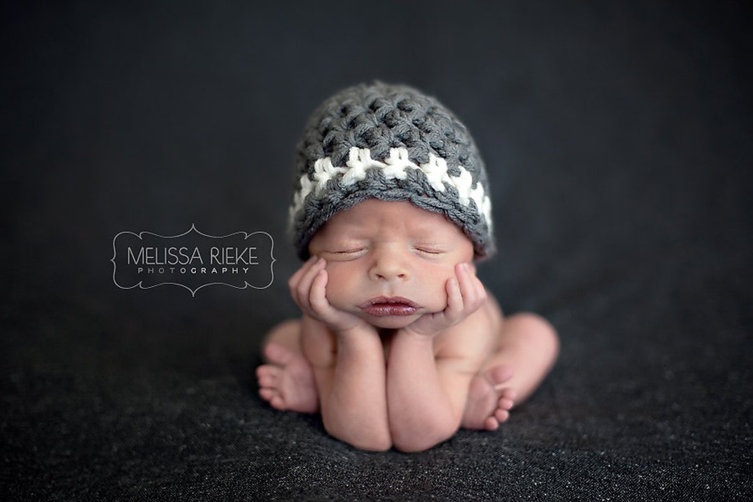 Baby Rct Photos Gray Hat Cream Stripe Newborn Baby Photography Prop - Etsy