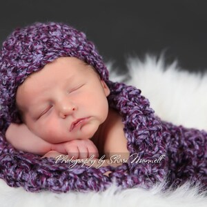 Newborn Cocoon and Hat Set in Purple