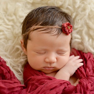 Burgundy Red Cheesecloth Baby Wrap Cheese Cloth Newborn Photography Prop image 3