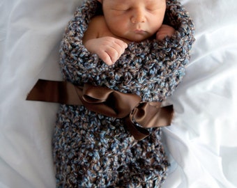 Chunky Newborn Cocoon Browns Blues