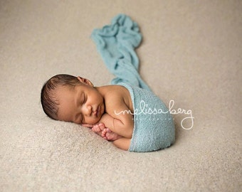 Aqua Blue Stretch Knit Wrap Newborn Baby Photography