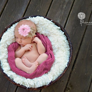 Mittel rosa Stretch Strick Wrap Neugeborene Fotografie Requisite