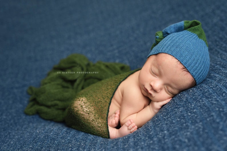 Forest Green Stretch Knit Baby Wrap Newborn Photography