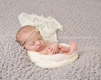 Off White Stretch Knit Wrap Newborn Baby Photography Prop