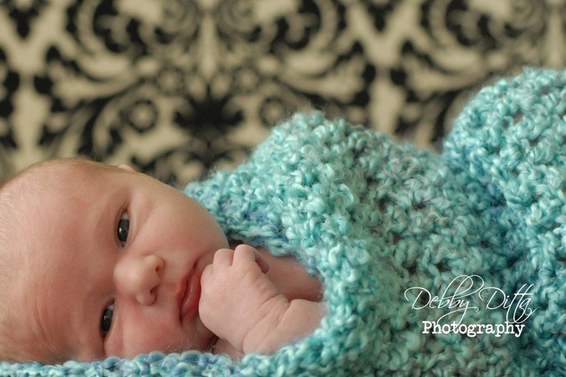 Robin Egg Blue Newborn Baby Cocoon Wrap imagen 4