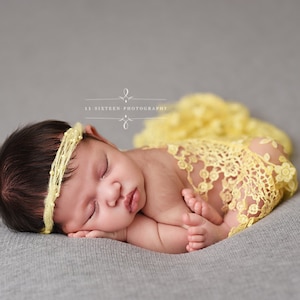 Gelbe Quasten Spitze Baby Wrap Neugeborene Fotografie Requisite
