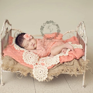 Pfirsich Papaya Stretch Spitzen Wrap Neugeborenen Fotografie Requisite Baby Swaddle
