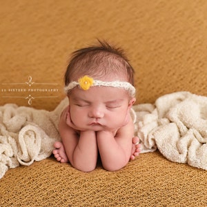 Cream Stretch Knit Layer Wrap Newborn Baby Photography Prop
