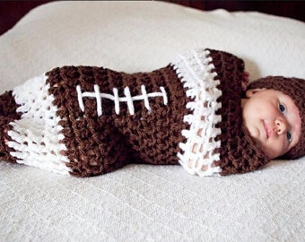 Newborn Baby Football Cocoon Hat Set