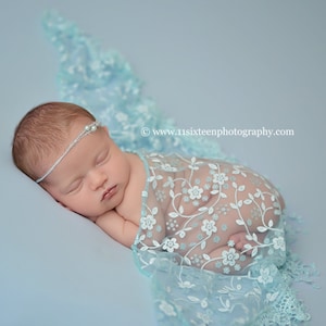Blaue Quaste Spitze Baby Wrap Neugeborenen Fotografie Requisite
