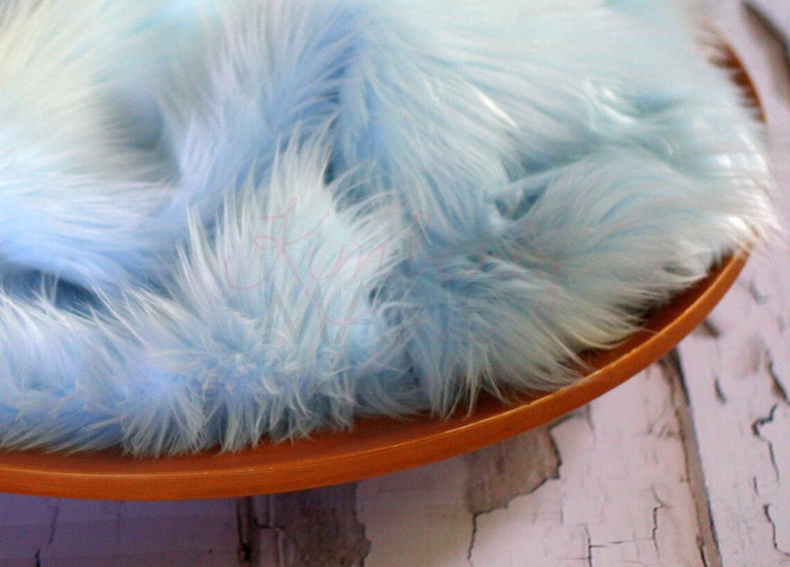 Baby Blue Fur Mongolian Faux Fur Fur Blanket Photography Etsy