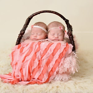 Rosa Koralle gestreift Rüschen Stretch Wrap, Neugeborene Foto Requisite, Rüschen Stoff, Neugeborene Posing Stoff, Baby Stretch Wrap, Neugeborenen Swaddle Decke