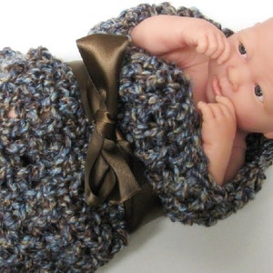 Chunky Newborn Cocoon Browns Blues image 4