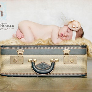 Beige Faux Fur Rug Nest Photography Photo Prop 27x20 Newborn Baby Toddler Mat image 3