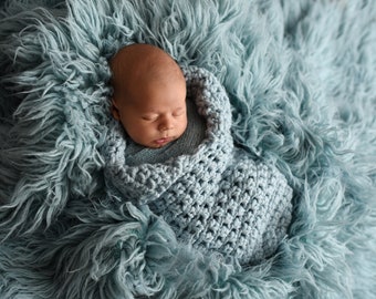 Glacier Blue Newborn Baby Collared Cocoon Photography Prop