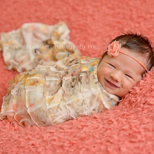 Rüschen Stretch Stoff Wrap Topaz Braun Creme Neugeborene Fotografie Requisite Posing Swaddle