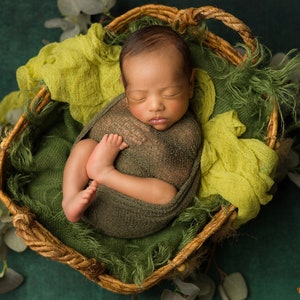Stretch Strick Wrap in Olive Neugeborene Fotografie Requisite