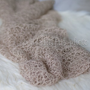 Stoff-Spitzen-Wrap Beige Tan Neugeborenen Fotografie Requisite posieren Swaddle