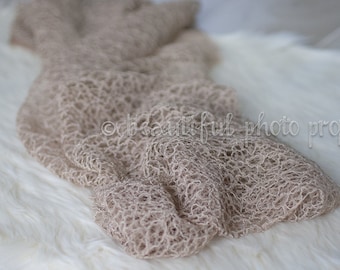 Fabric Lace Wrap Beige Tan Newborn Photography Prop Posing Swaddle