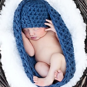 Chunky Baby Schüssel Newborn Egg Hat Set in Blau